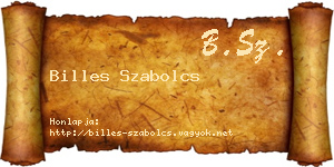 Billes Szabolcs névjegykártya